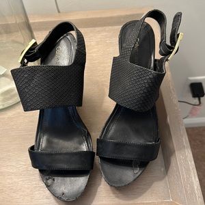 Ladies wedge black shoes. Calvin Klein